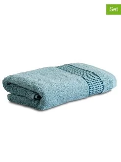 2-delige Set: Badhanddoeken "New Wave" Turquoise