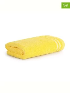 2-delige Set: Badhanddoeken "Summerfeeling" Lichtgeel