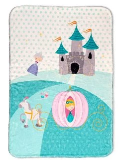 Deken "Pumpkin" Beige/lichtblauw/lichtroze