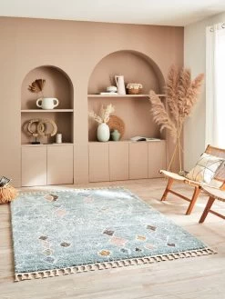 Hoogpolig Tapijt "Delya" Turquoise -Home Uitgebreid Winkel nazar hoogpolig tapijt delya turquoise 4