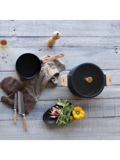 Pan "Ector" Zwart - Ø 24 Cm -Home Uitgebreid Winkel ogo living pan ector zwart o 24 cm 9