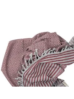 Hamamdoek "Fenomen" Bordeaux - (L)190 X (B)105 Cm -Home Uitgebreid Winkel ottoman hamamdoek fenomen bordeaux l 190 x b 105 cm 3