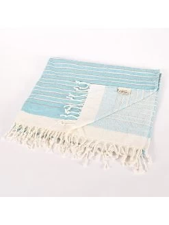 Hamamdoek "Fenomen" Turquoise - (L)190 X (B)105 Cm -Home Uitgebreid Winkel ottoman hamamdoek fenomen turquoise l 190 x b 105 cm 2