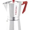 Espressokoker "Cafetiera" Zilverkleurig/rood - 12 Koppen -Home Uitgebreid Winkel pedrini espressokoker cafetiera zilverkleurig rood 12 koppen