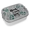 Lunchbox "Have A Nice Day" Zilverkleurig - (B)16,5 X (H)6 X (D)14 Cm -Home Uitgebreid Winkel ppd lunchbox have a nice day zilverkleurig b 16 5 x h 6 x d 14 cm
