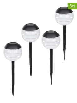 4-delige Set: Ledsolartuinstekers Zwart - (H)30 Cm