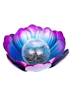 Decoratieve Ledsolarlamp "Lotus" Blauw/paars - (H)10 Cm