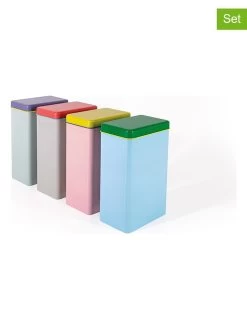 4-delige Set: Voorraaddozen Meerkleurig - 1,65 L