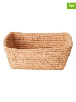 Rice 4-delige Set: Broodmanden Beige/groen - (B)32 X (H)12 X (D)28 Cm