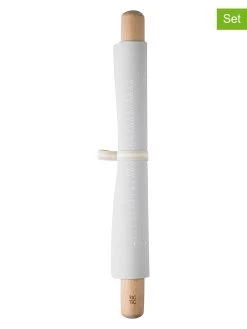 RIG TIG 2-delige Set: Deegroller En Bakplaat "Bake It" Beige/grijs - (L)49,5 Cm