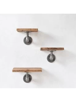 3-delige Set: Wandmeubels "Boru" Walnootkleurig -Home Uitgebreid Winkel scandinavia concept 3 delige set wandmeubels boru walnootkleurig 2