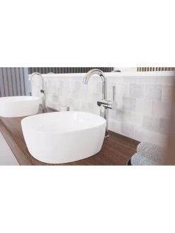 Opzetwastafel "Tassoni Cube" Wit - (L)44 X (B)44 Cm -Home Uitgebreid Winkel schutte opzetwastafel tassoni cube wit l 44 x b 44 cm 2