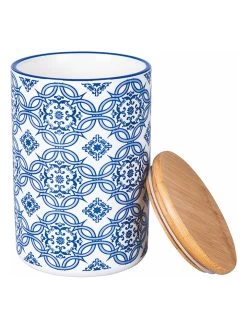 Voorraadpot "Italian Beauty" Blauw/wit - (H)16 X Ø 10 Cm -Home Uitgebreid Winkel shades of villa deste voorraadpot italian beauty blauw wit h 16 x o 10 cm 2