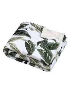 Plaid "Topiary" Wit/groen - (L)160 X (B)130 Cm -Home Uitgebreid Winkel stof france plaid topiary wit groen l 160 x b 130 cm 2