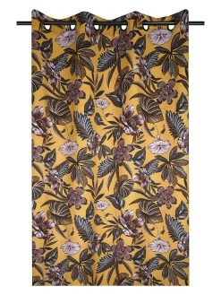 Ringgordijn "Curiosity" Geel/meerkleurig - (L)260 X (B)140 Cm -Home Uitgebreid Winkel stof france ringgordijn curiosity geel meerkleurig l 260 x b 140 cm 1