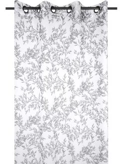 Ringgordijn "Goldy" Wit/grijs - (L)260 X (B)135 Cm -Home Uitgebreid Winkel stof france ringgordijn goldy wit grijs l 260 x b 135 cm 1