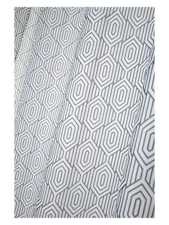 Ringgordijn "Houston" Grijs/wit - (L)260 X (B)140 Cm -Home Uitgebreid Winkel stof france ringgordijn houston grijs wit l 260 x b 140 cm 2