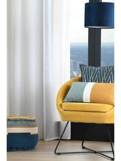 Ringgordijn "Houston" Wit - (L)260 X (B)140 Cm -Home Uitgebreid Winkel stof france ringgordijn houston wit l 260 x b 140 cm 2