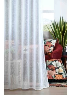 Ringgordijn "Ivana" Wit - (L)260 X (B)140 Cm -Home Uitgebreid Winkel stof france ringgordijn ivana wit l 260 x b 140 cm 2