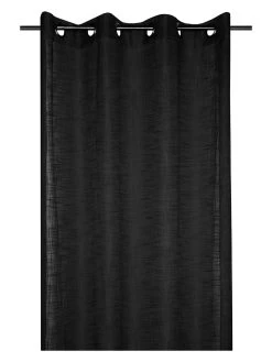 Ringgordijn "Ontario" Zwart - (L)260 X (B)135 Cm -Home Uitgebreid Winkel stof france ringgordijn ontario zwart l 260 x b 135 cm 1
