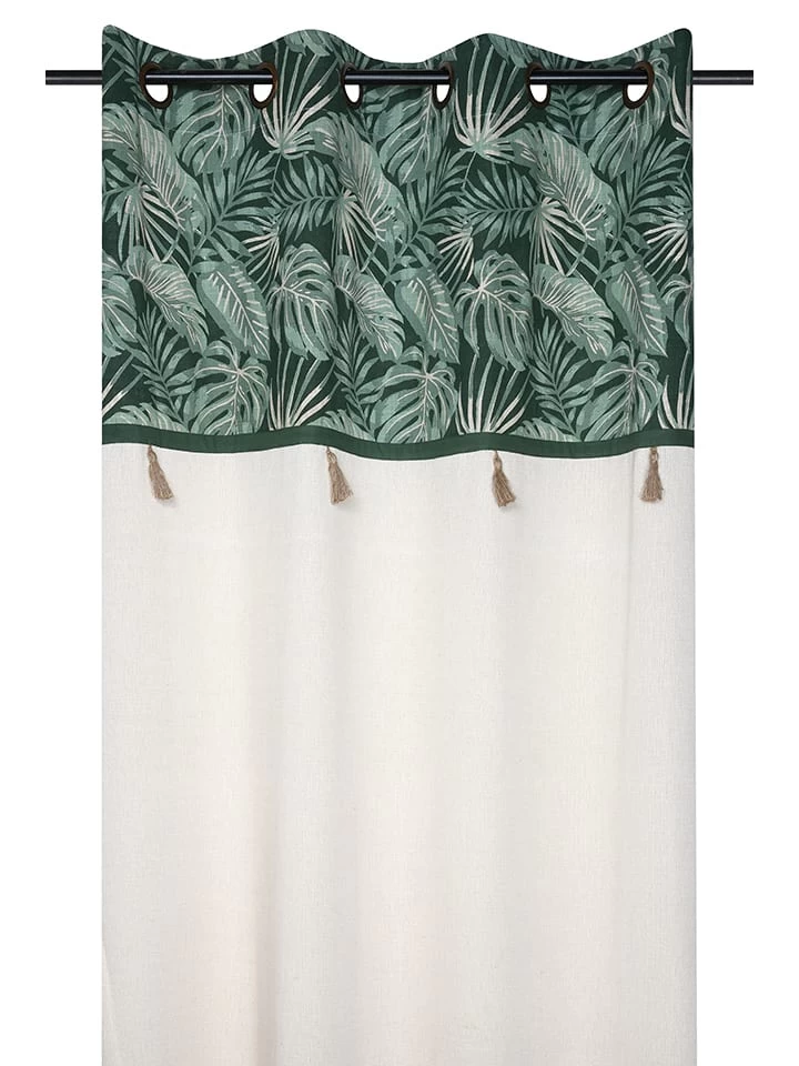 Ringgordijn "Vibes" Groen/crème - (L)260 X (B)140 Cm