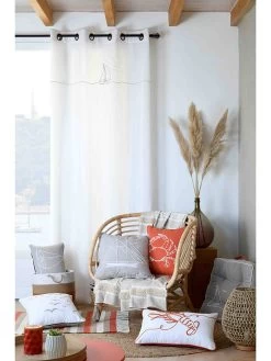 Ringgordijn "Yacht" Crème - (L)260 X (B)140 Cm -Home Uitgebreid Winkel stof france ringgordijn yacht creme l 260 x b 140 cm 4