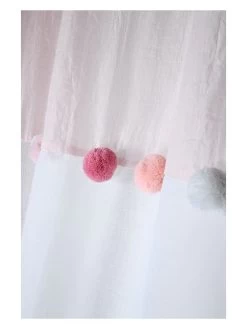 Ringgordijn "Zoeline" Lichtroze/wit - (L)260 X (B)140 Cm -Home Uitgebreid Winkel stof france ringgordijn zoeline lichtroze wit l 260 x b 140 cm 3