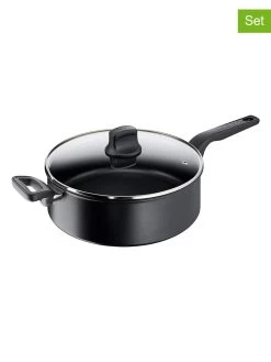 Tefal 2-delige Set: Smoorpan Met Deksel "Hard Titanium Pro" Zwart - Ć 28 Cm