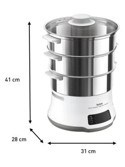 Tefal Stoomkoker "Convenient Series Deluxe" Zilverkleurig/wit - 9 L -Home Uitgebreid Winkel tefal stoomkoker convenient series deluxe zilverkleurig wit 9 l 2