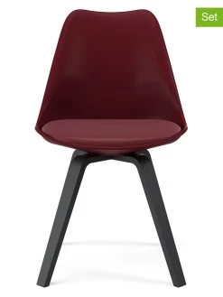 2-delige Set: Eetkamerstoelen Rood - (B)54 X (H)83 X (D)48,5 Cm