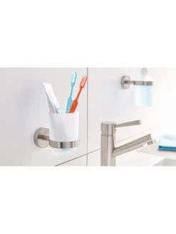 Tandenborstelhouder Zilverkleurig - (B)6,7 X (H)9,5 X (D)10,7 Cm -Home Uitgebreid Winkel tesa moon tandenborstelhouder zilverkleurig b 6 7 x h 9 5 x d 10 7 cm 3