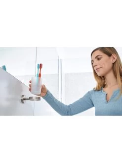 Tandenborstelhouder Zilverkleurig - (B)6,7 X (H)9,5 X (D)10,7 Cm -Home Uitgebreid Winkel tesa moon tandenborstelhouder zilverkleurig b 6 7 x h 9 5 x d 10 7 cm 4