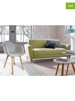 2-delige Set: Eetkamerstoelen Grijs - (B)62 X (H)82,5 X (D)60,5 Cm