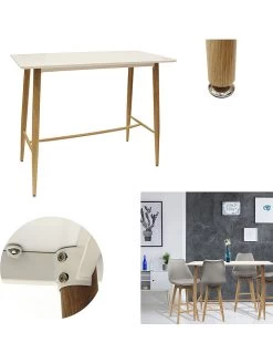 Bartafel Wit/naturel - (B)115 X (H)102 X (D)60 Cm