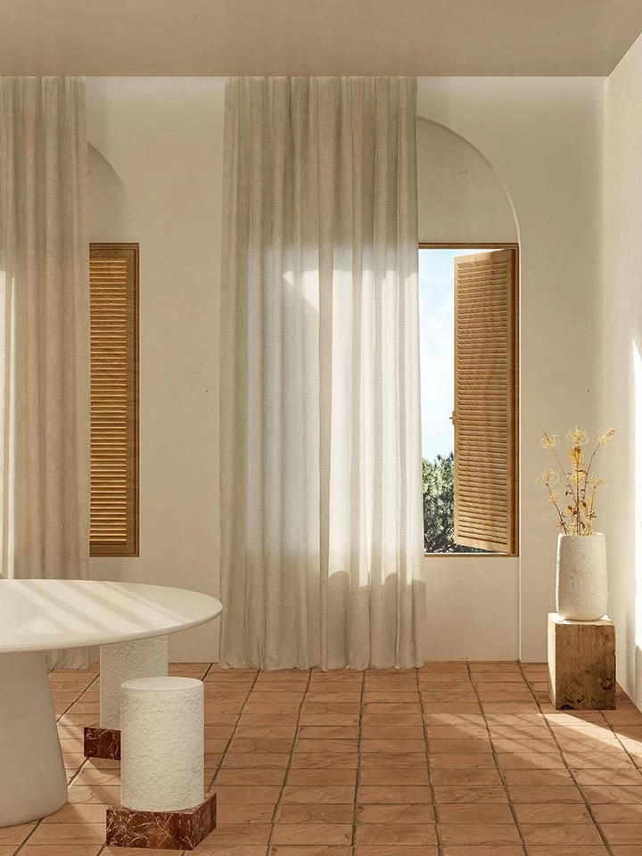 Gordijn "Natural" Crème