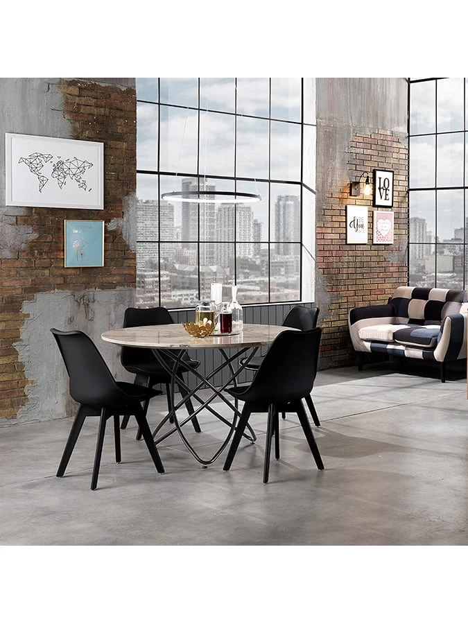 4-delige Set: Stoelen Zwart - (B)49 X (H)81 X (D)54 Cm 6 4-delige Set: Stoelen Zwart - (B)49 X (H)81 X (D)54 Cm - Afbeelding 4