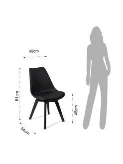 4-delige Set: Stoelen Zwart - (B)49 X (H)81 X (D)54 Cm 11 4-delige Set: Stoelen Zwart - (B)49 X (H)81 X (D)54 Cm -Home Uitgebreid Winkel tomasucci 4 delige set stoelen zwart b 49 x h 81 x d 54 cm 4