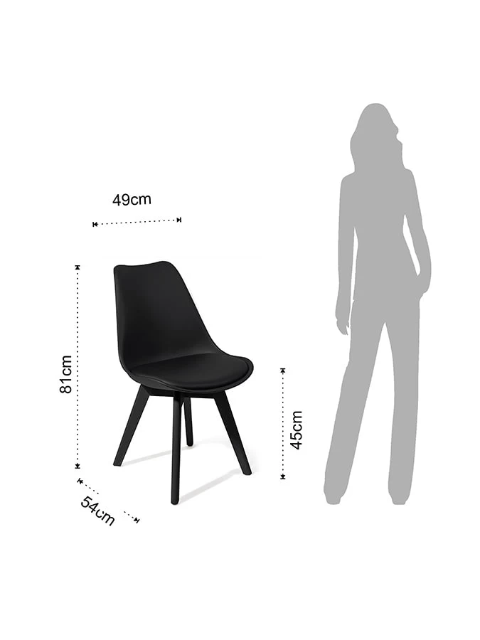 4-delige Set: Stoelen Zwart - (B)49 X (H)81 X (D)54 Cm 7 4-delige Set: Stoelen Zwart - (B)49 X (H)81 X (D)54 Cm - Afbeelding 5