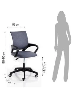 Bureaustoel Zwart/grijs - (B)56 X (H)85 X (D)56 Cm -Home Uitgebreid Winkel tomasucci bureaustoel zwart grijs b 56 x h 85 x d 56 cm 4