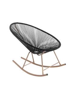 Schommelstoel Zwart/koperkleurig - (B)70 X (H)80 X (D)87 Cm