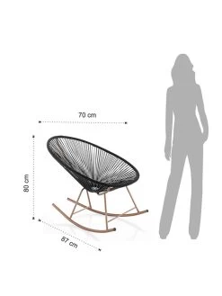 Schommelstoel Zwart/koperkleurig - (B)70 X (H)80 X (D)87 Cm -Home Uitgebreid Winkel tomasucci schommelstoel zwart koperkleurig b 70 x h 80 x d 87 cm 3
