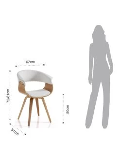 Stoel Wit/naturel - (B)62 X (D)51 Cm -Home Uitgebreid Winkel tomasucci stoel wit naturel b 62 x d 51 cm 4