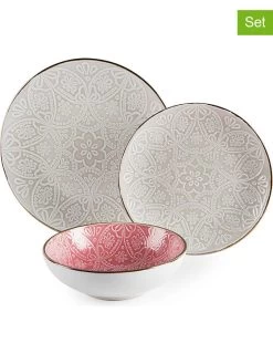 18-delig Tafelservies "Versailles" Lichtroze/grijs