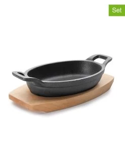 2-delige Set: Braadpan Met Onderzetter Zwart - (B)20 X (H)6 X (D)10 Cm