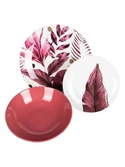 18-delig Tafelservies "Les Serres" Lichtroze/wit -Home Uitgebreid Winkel villa d este 18 delig tafelservies les serres lichtroze wit 2