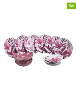 18-delig Tafelservies "Les Serres" Lichtroze/wit