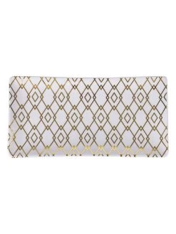 3-delige Set: Dienbladen "Charleston" Wit/goudkleurig - (L)24,5 X (B)13 Cm -Home Uitgebreid Winkel villa d este 3 delige set dienbladen charleston wit goudkleurig l 24 5 x b 13 cm 2