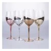 4-delige Set: Wijnglazen "Chic" Zilverkleurig/goudkleurig/lichtroze - 520 Ml -Home Uitgebreid Winkel villa d este 4 delige set wijnglazen chic zilverkleurig goudkleurig lichtroze 520 ml