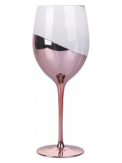 4-delige Set: Wijnglazen "Chic" Zilverkleurig/goudkleurig/lichtroze - 520 Ml -Home Uitgebreid Winkel villa d este 4 delige set wijnglazen chic zilverkleurig goudkleurig lichtroze 520 ml 4