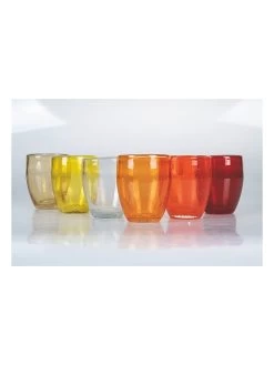 6-delige Set: Glazen "Acapulco" Rood/oranje/geel - 300 Ml -Home Uitgebreid Winkel villa d este 6 delige set glazen acapulco rood oranje geel 300 ml 7